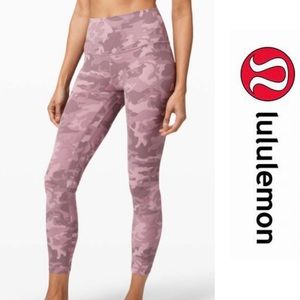 Sold out Lululemon align high rise crop incognito pink taupe camo leggings 6